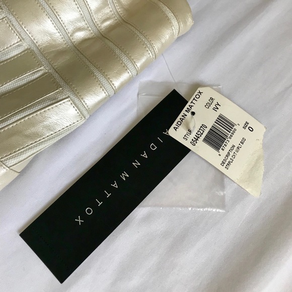 Aidan Mattox Faux Leather Strapless Dress - NWT - Picture 3 of 8